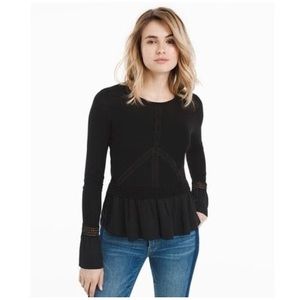 White House Black Market Peace Sign Knit Top XSP